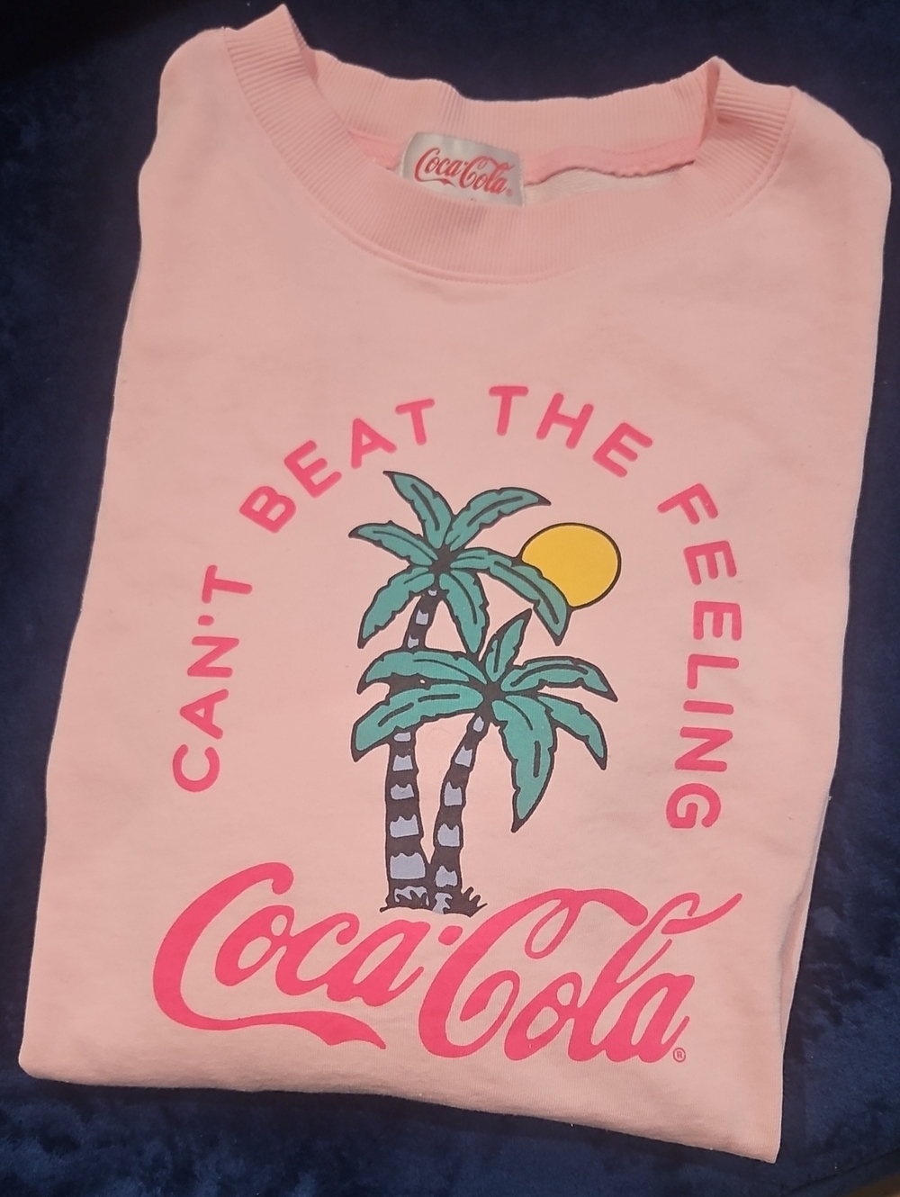 ⭐️WILDFOX BABY PINK COCO-COLA OVERSIZED LONG SLEEVE W PALM TREES O/S⭐️